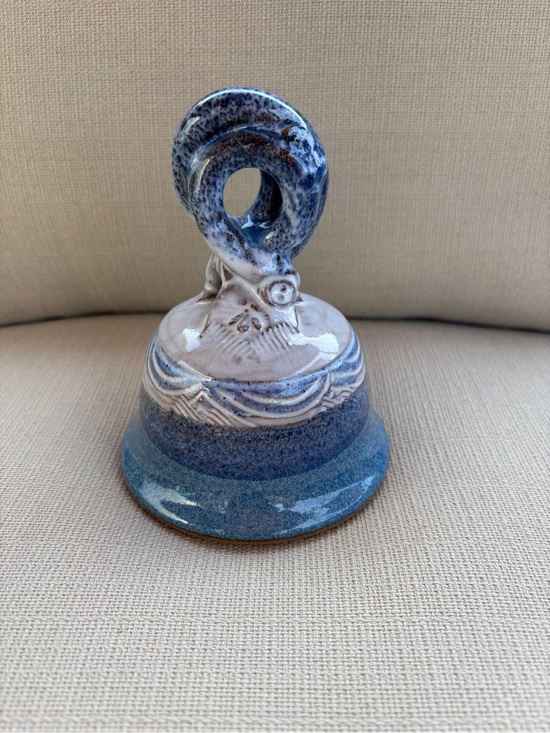 Other - Penway Pottery Handcrafted Blue Studio Art Bell signed by Ed Kirk